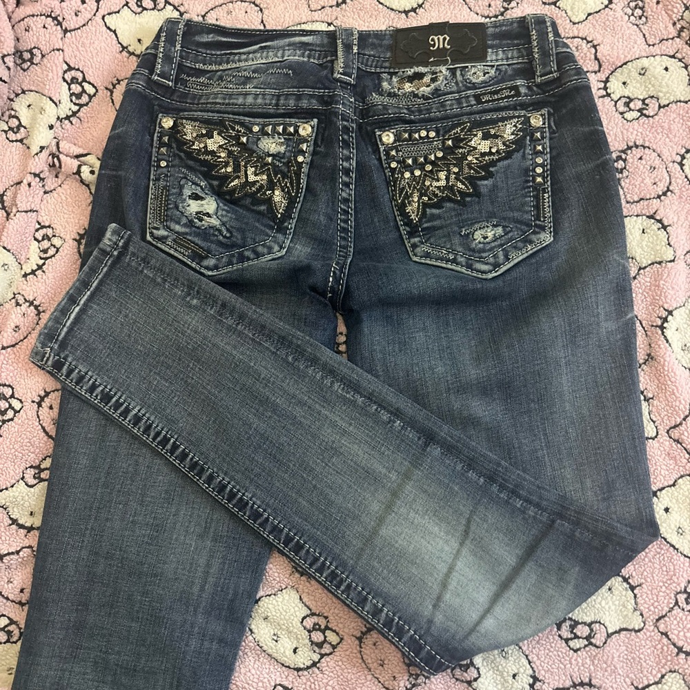 miss me rhinestone and stud low rise skinny jeans